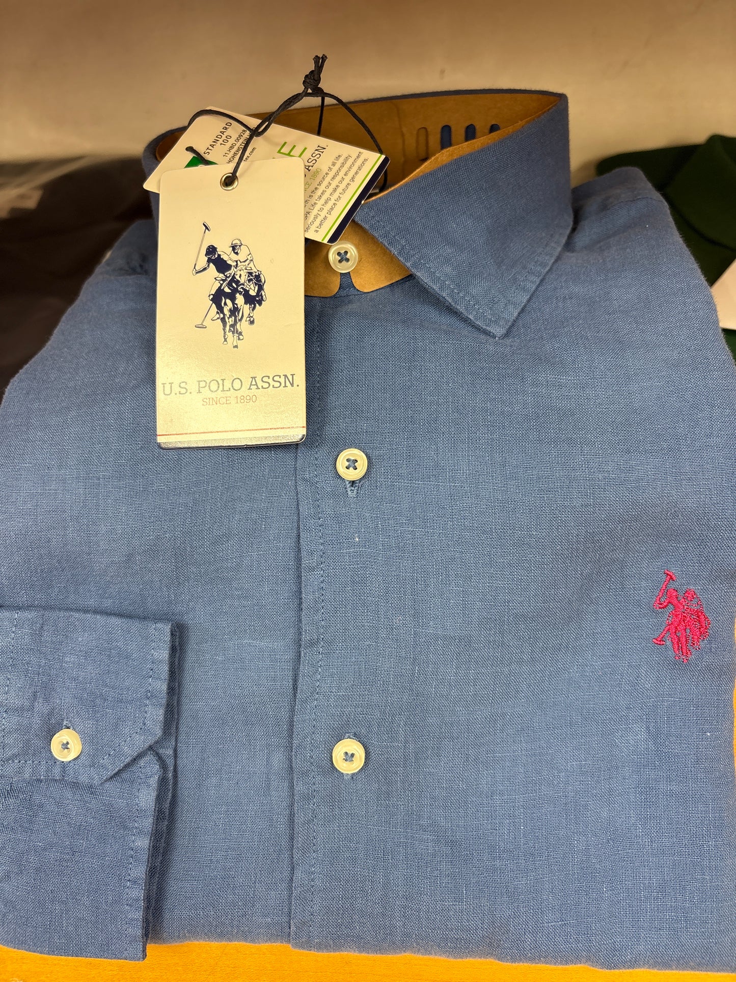Camicia U.S. POLO m. lunga in LINO