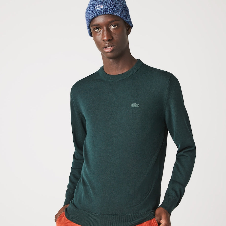 Pullover da uomo LACOSTE in lana merino con collo rotondo. AH1969