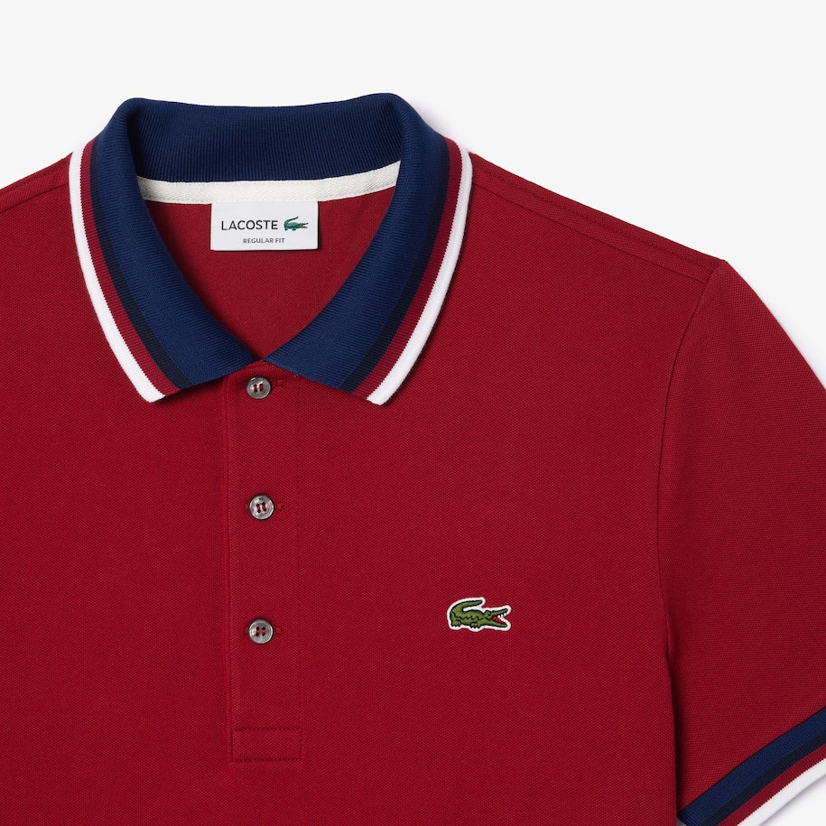 Polo LACOSTE in petit piqué collo in contrasto art. PH3461
