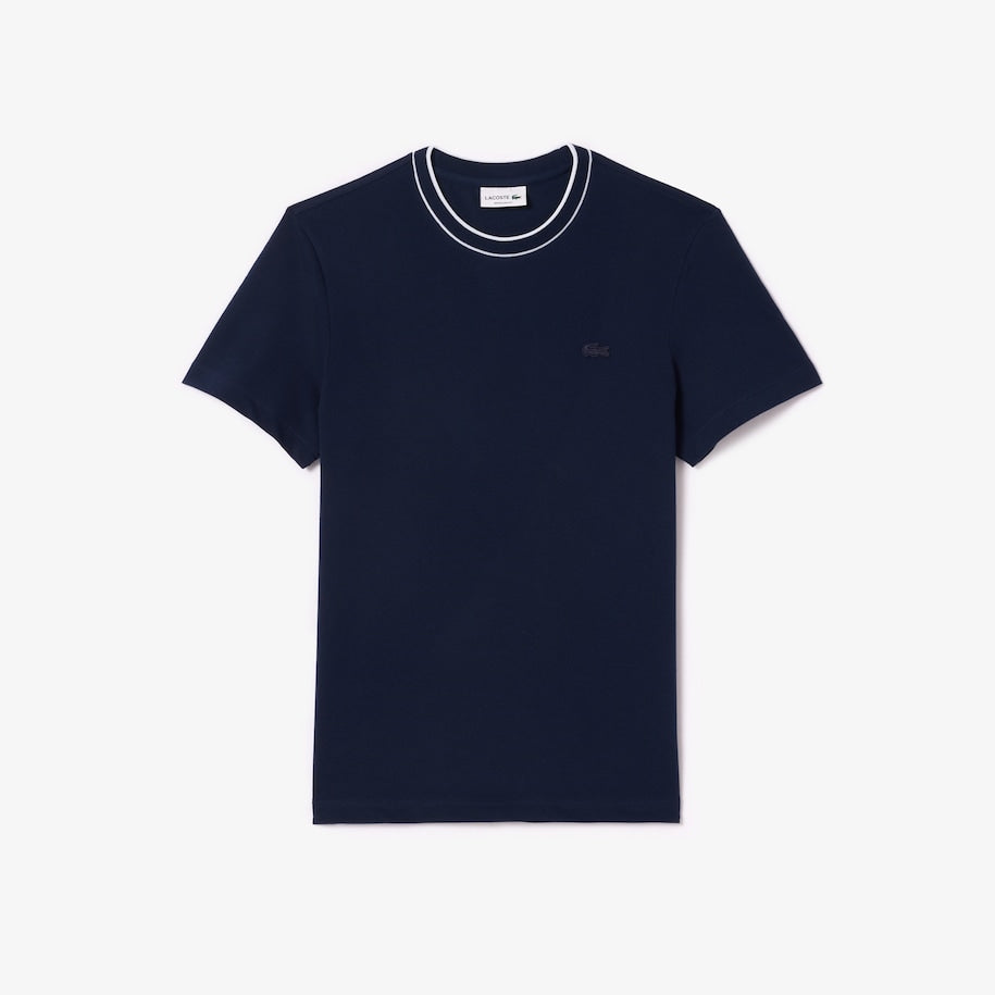 T-shirt LACOSTE in piquet elasticizzato con colletto a righe art. TH8174 (p/e 2024)