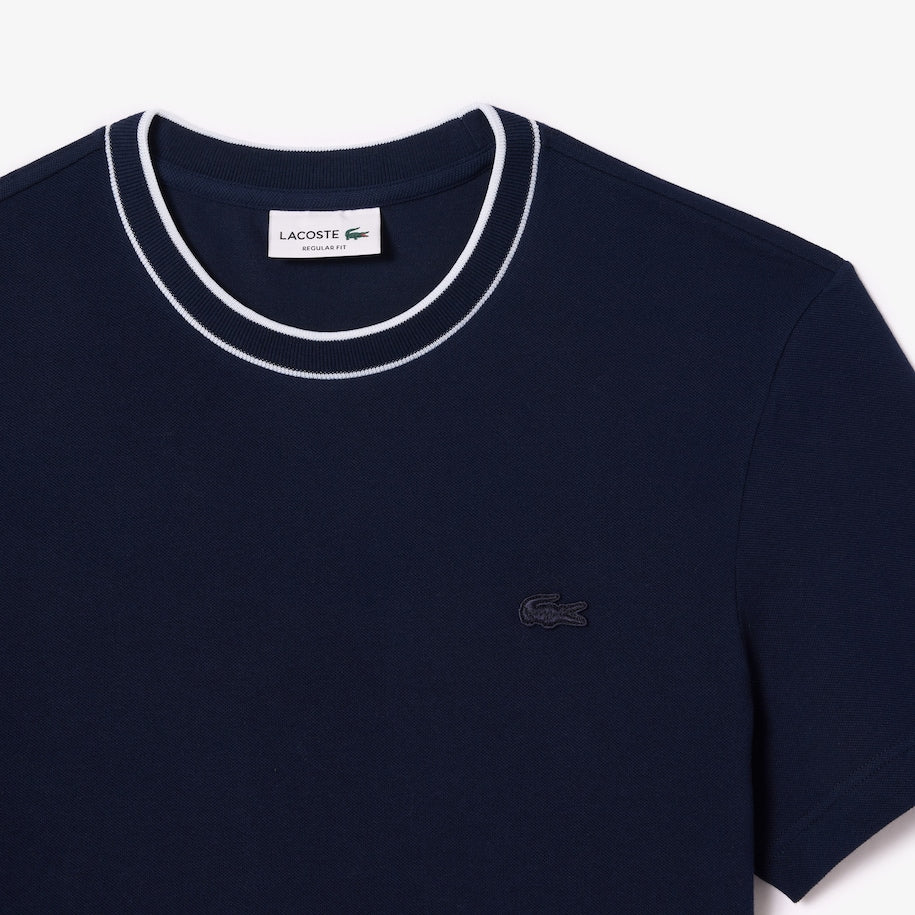 T-shirt LACOSTE in piquet elasticizzato con colletto a righe art. TH8174 (p/e 2024)
