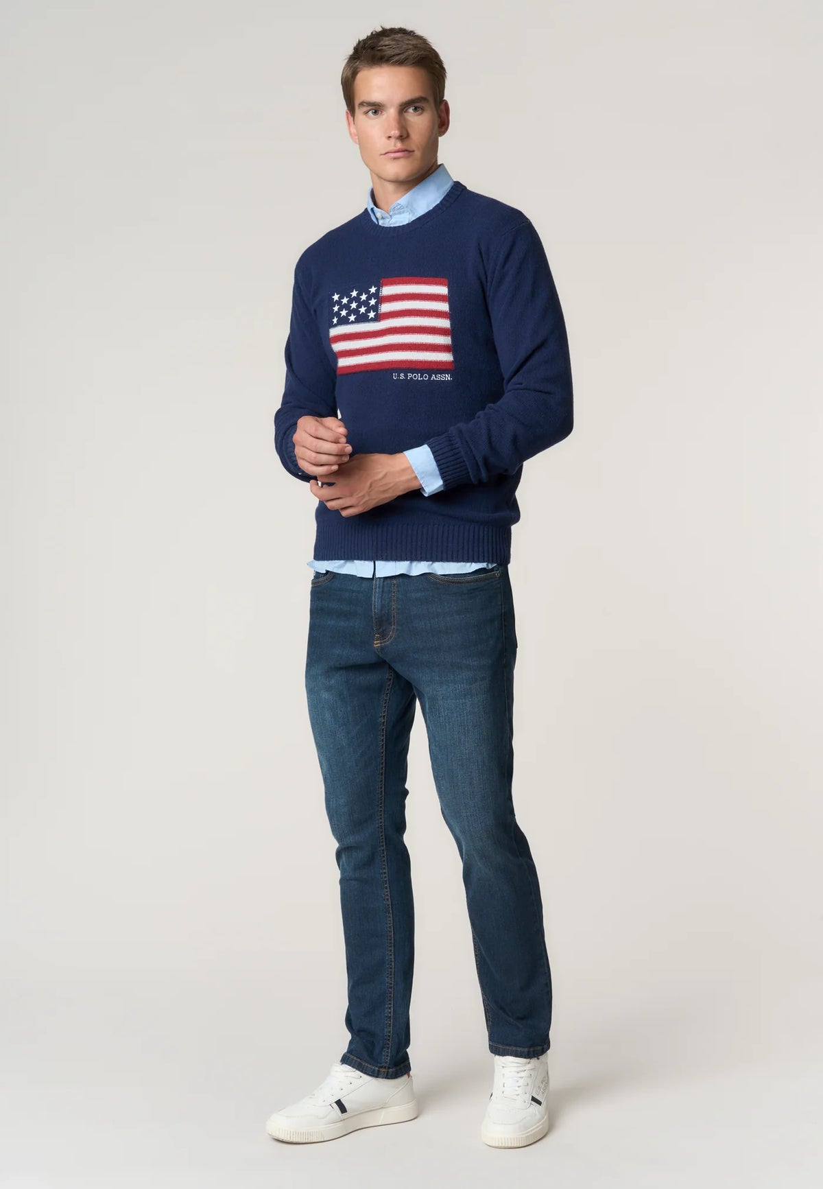 Maglia U.S. POLO con bandiera ricamata art. 73036