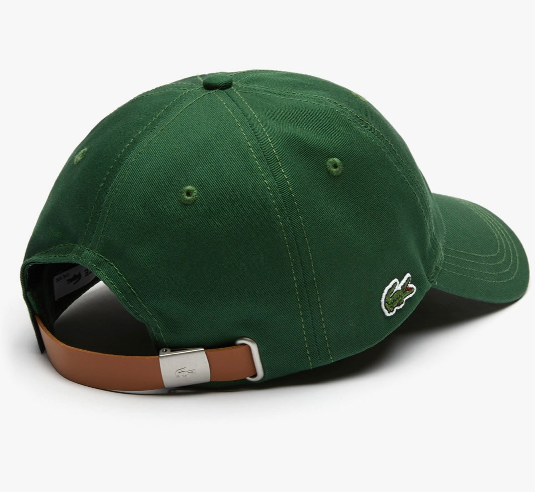 Cappello LACOSTE in cotone con coccodrillo e fascia contrasto