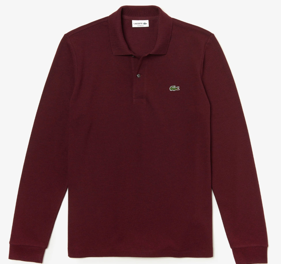Polo LACOSTE classic fit in petit piqué a maniche lunghe L1312