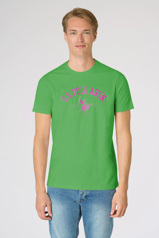 T-shirt U.S. polo in cotone melange Premium Quality con stampa frontale p/e 26