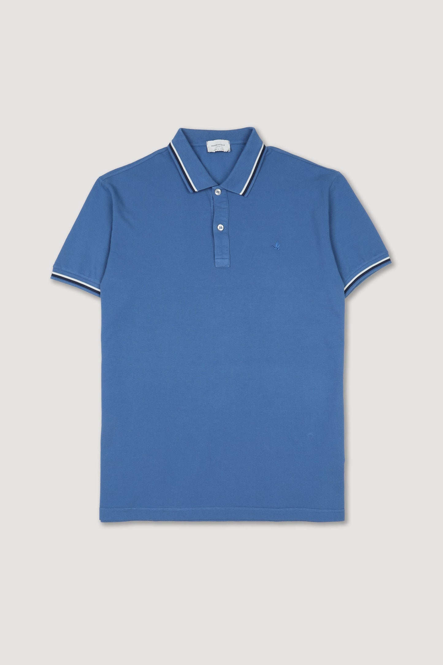 Polo BROOKSFIELD in piquet con collo e polsi rigati p/e 26