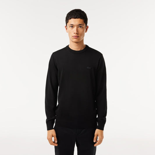 Pullover da uomo LACOSTE in lana merino con collo rotondo.  AH1969