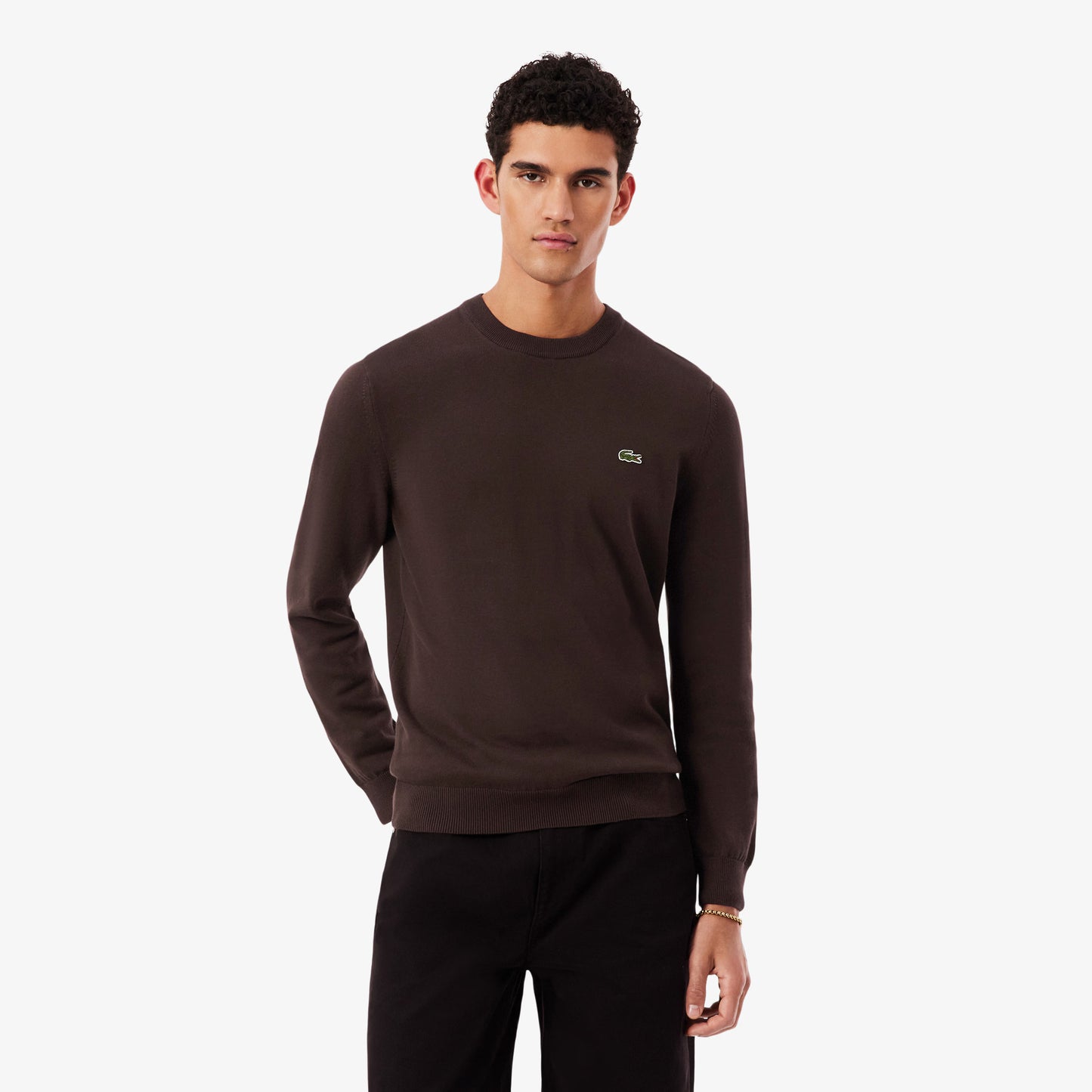 Pullover LACOSTE girocollo monocromatico in cotone p/e 26
