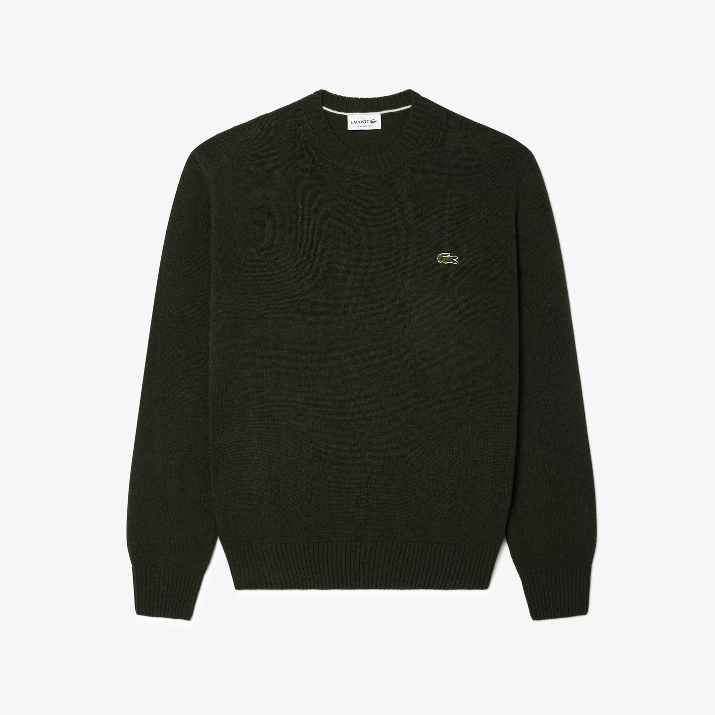 Maglione LACOSTE girocollo monocromatico in mistolana AH3225