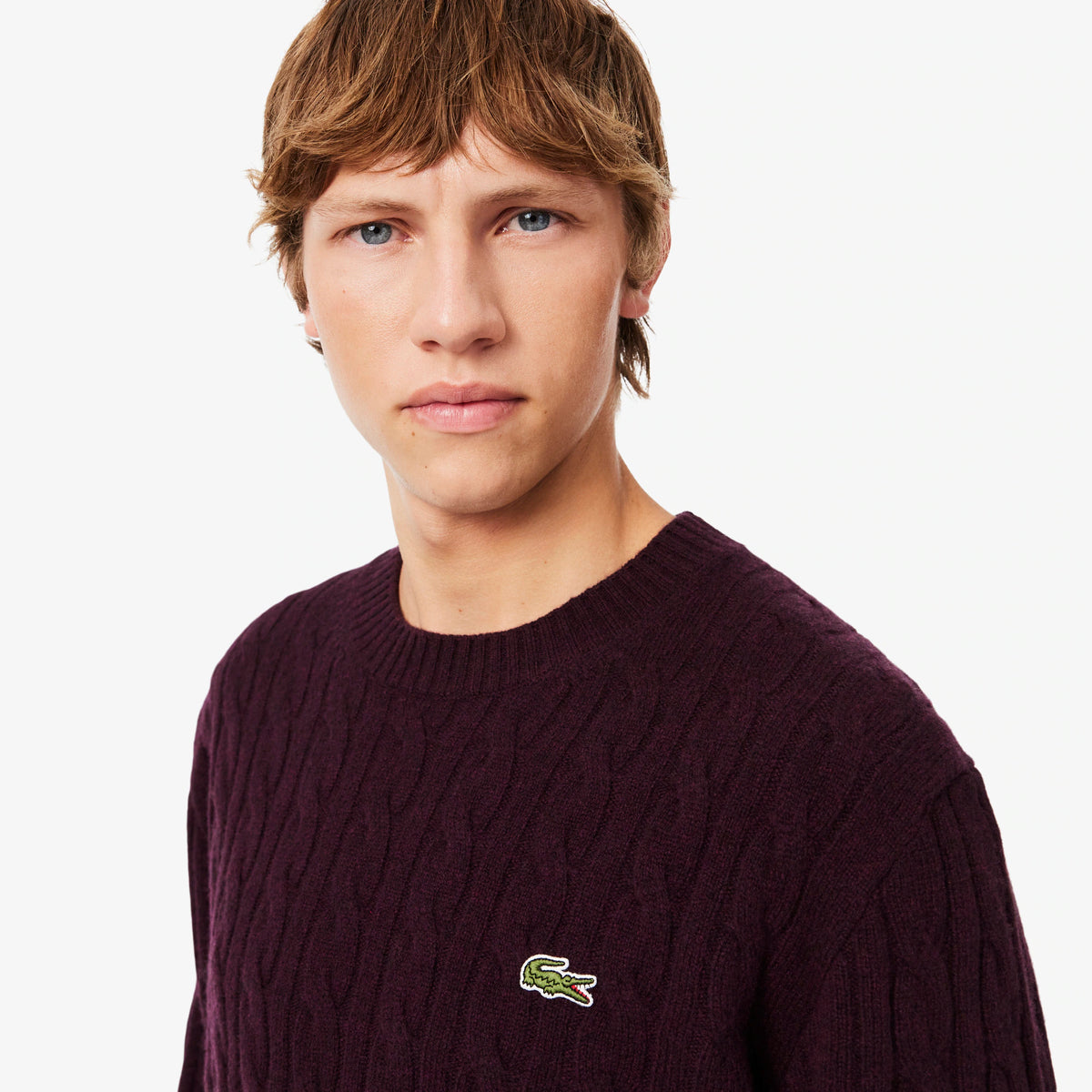 Maglia LACOSTE lana cardata a trecce AH2924