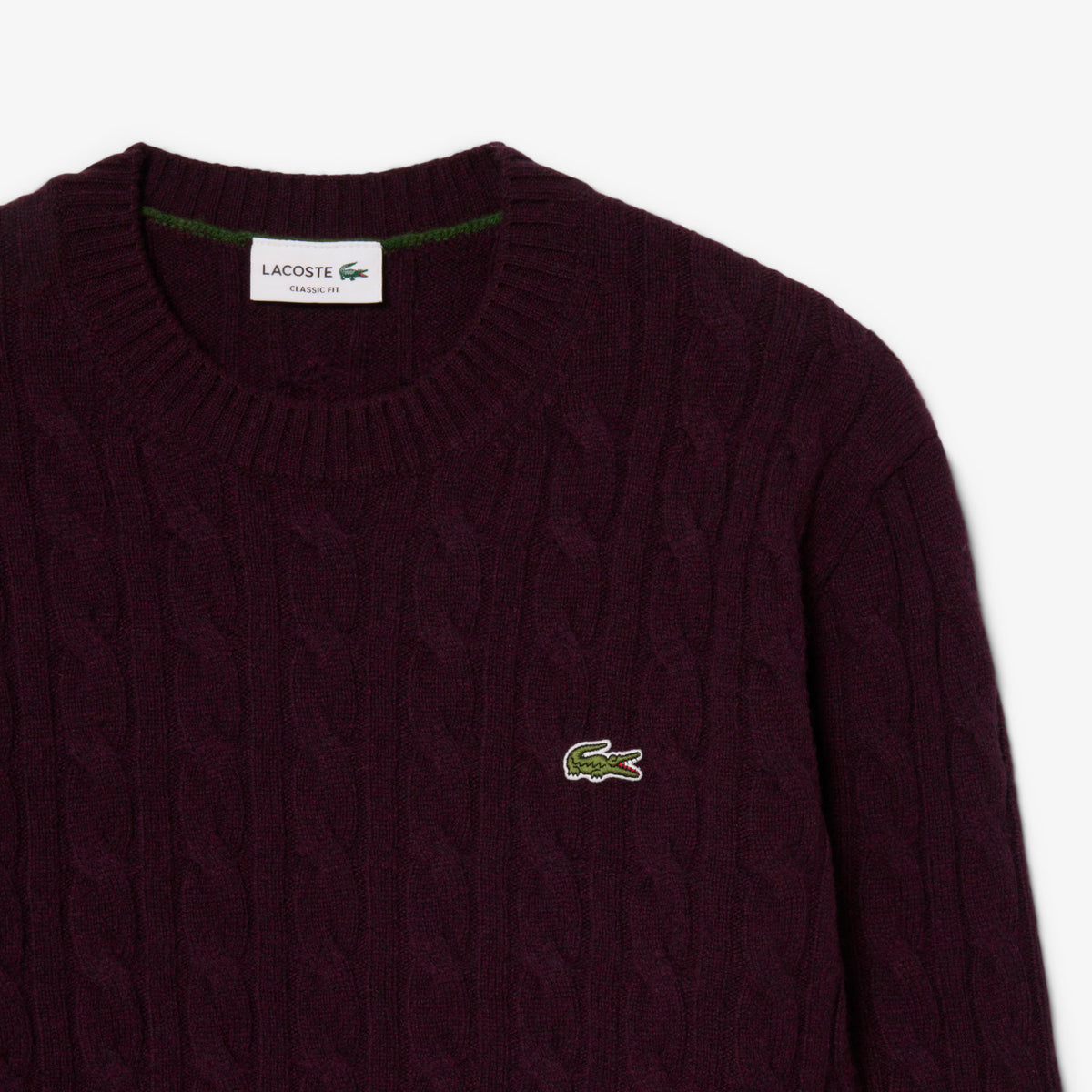 Maglia LACOSTE lana cardata a trecce AH2924