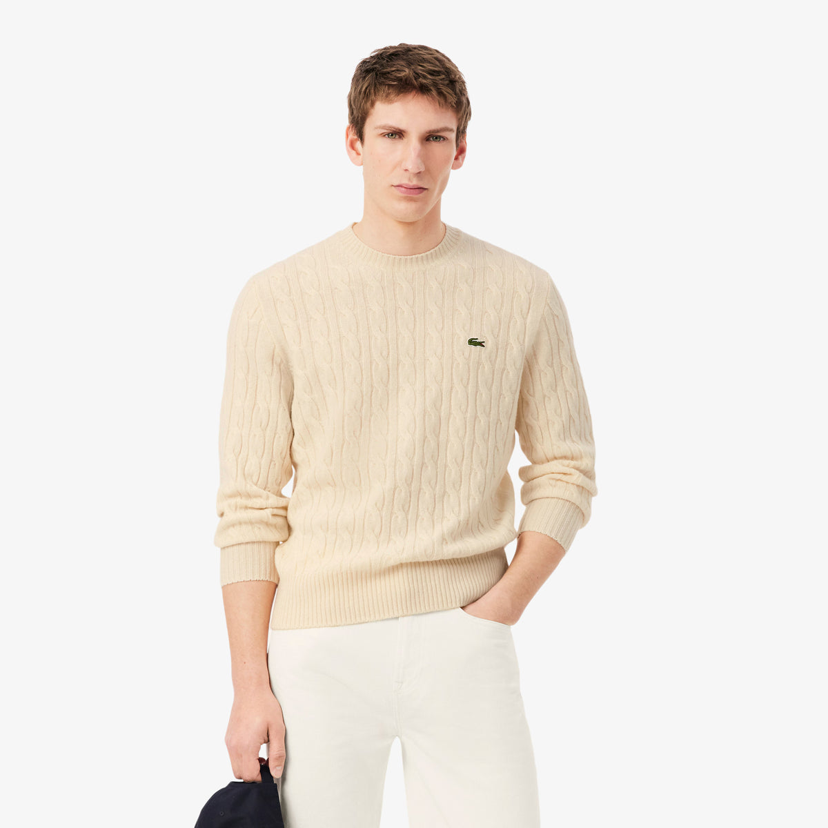 Maglia LACOSTE lana cardata a trecce AH2924