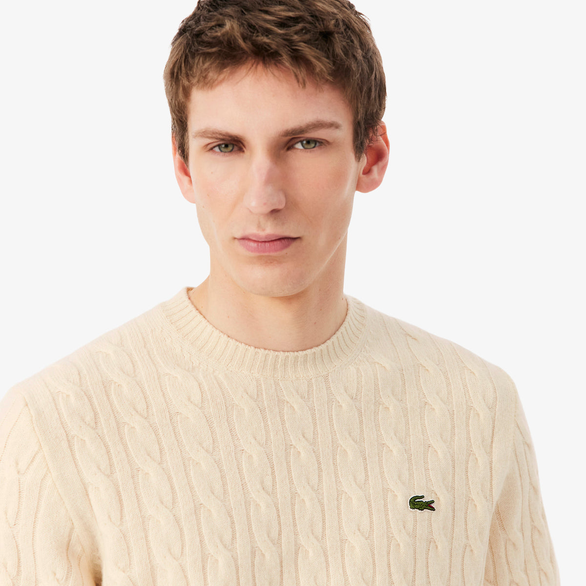 Maglia LACOSTE lana cardata a trecce AH2924