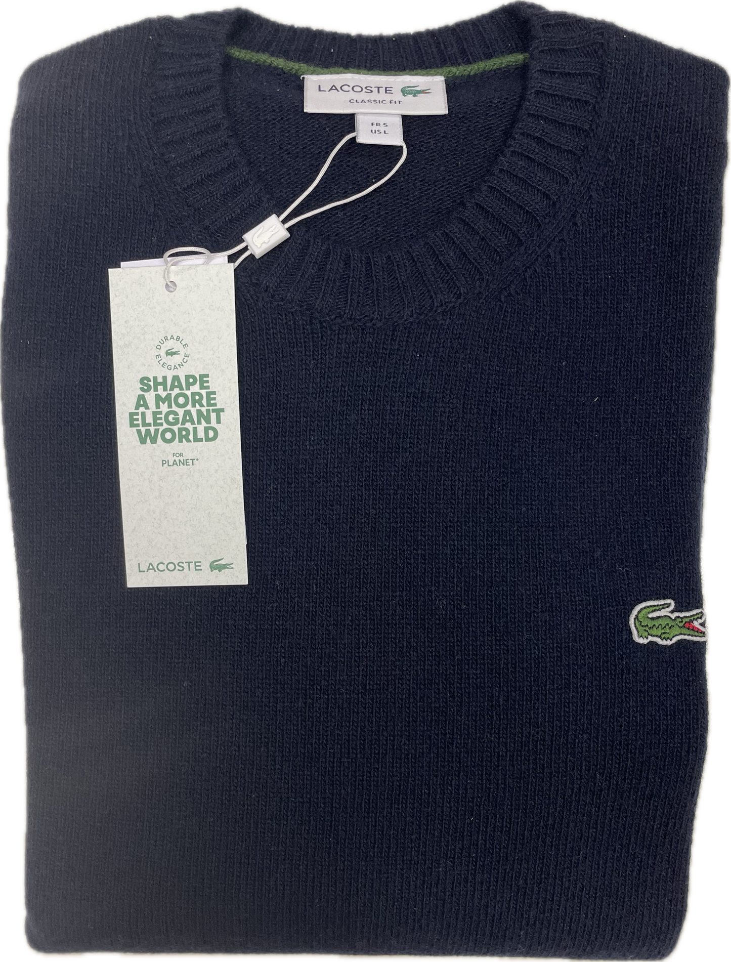 Maglione LACOSTE girocollo monocromatico 100% lana AH2916
