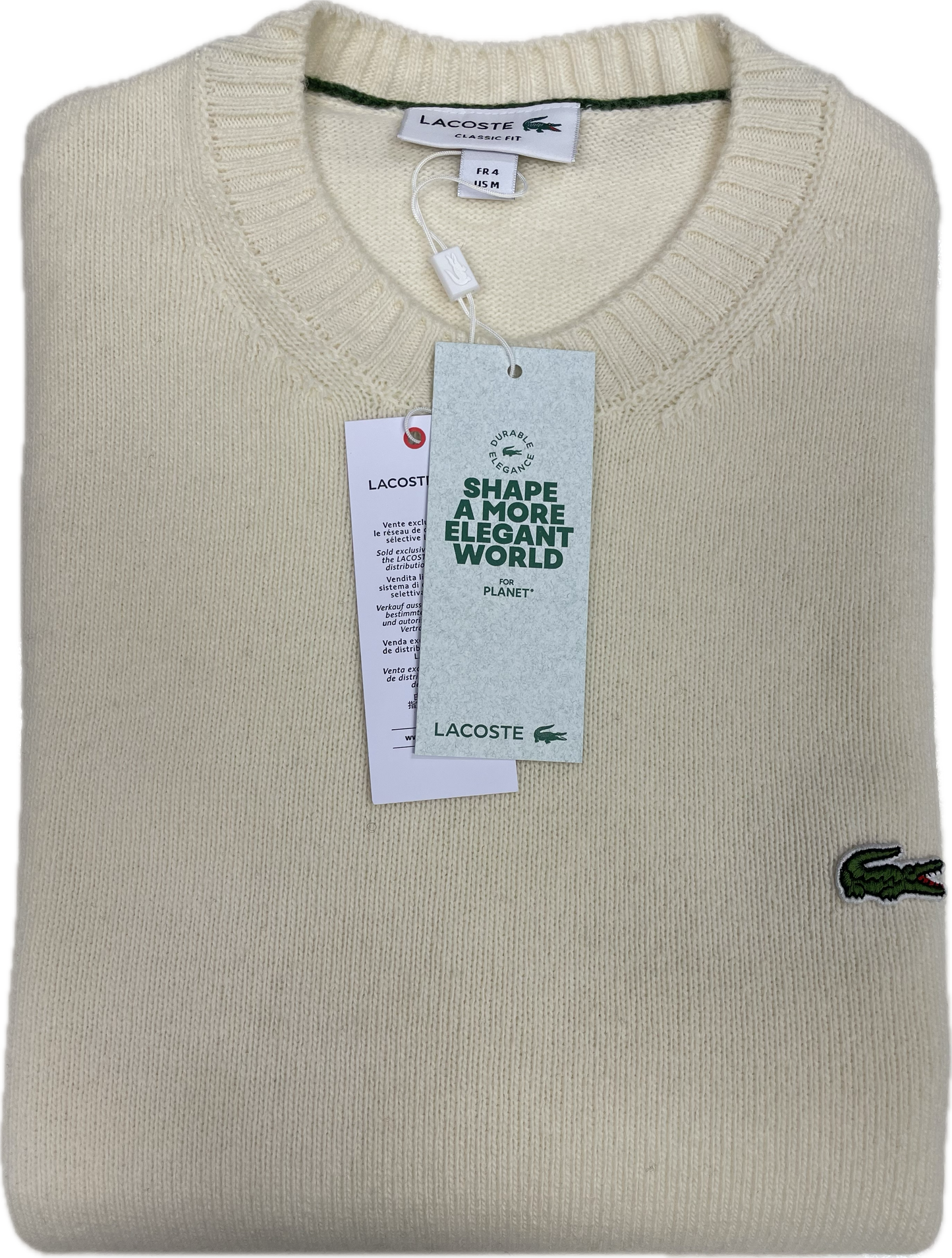 Maglione LACOSTE girocollo monocromatico 100% lana AH2916