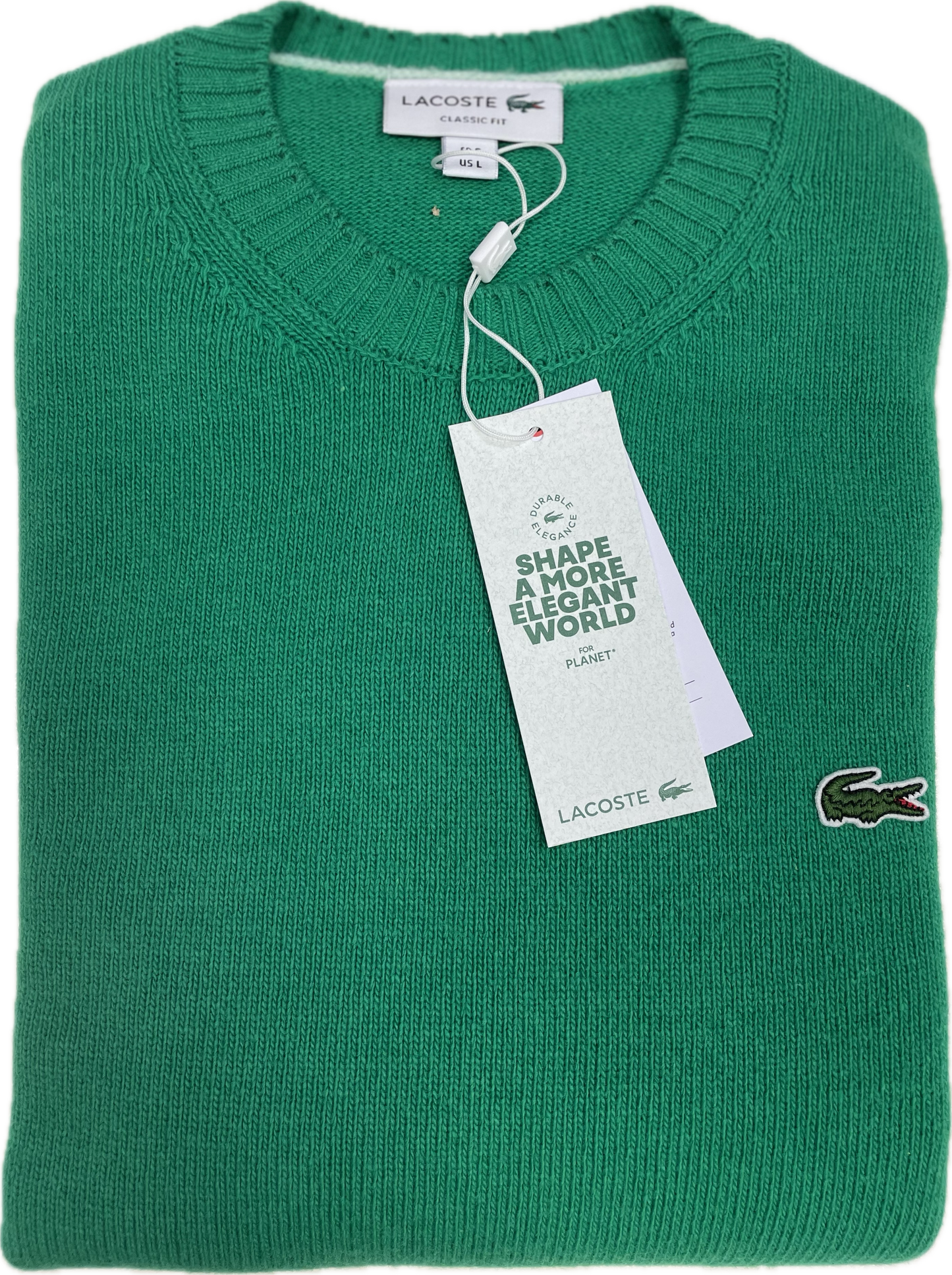 Maglione LACOSTE girocollo monocromatico 100% lana AH2916