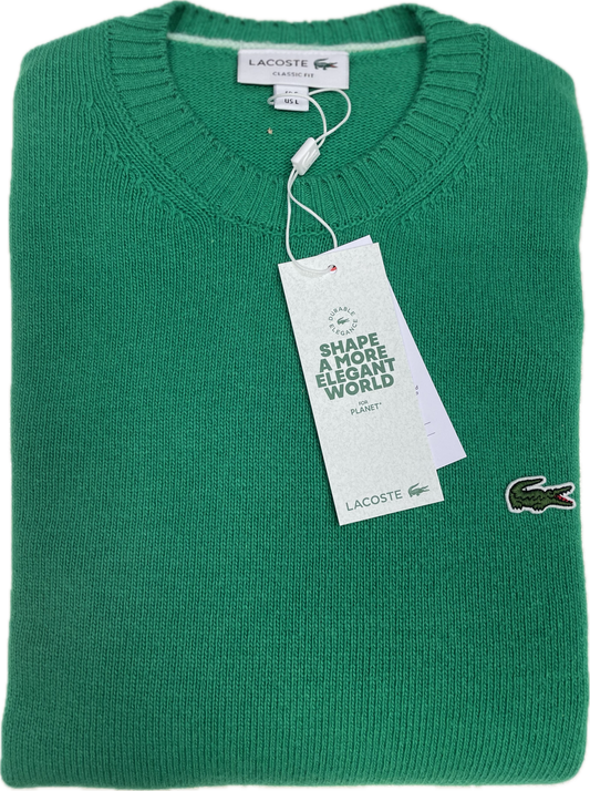 Maglione LACOSTE girocollo monocromatico 100% lana AH2916