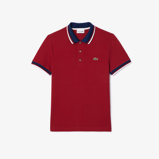Polo LACOSTE in petit piqué collo in contrasto art. PH3461