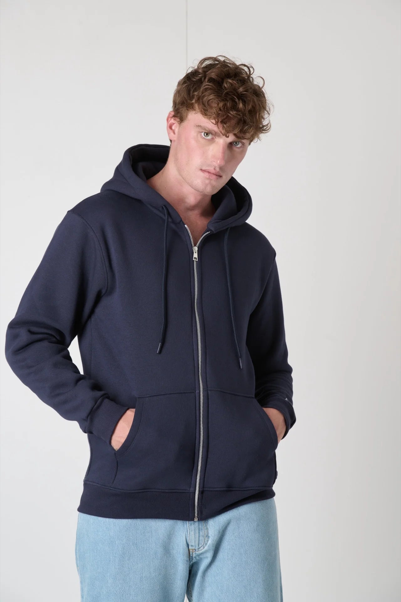 Felpa SUPERCULTURE JUST -  fullzip con cappuccio monocolor