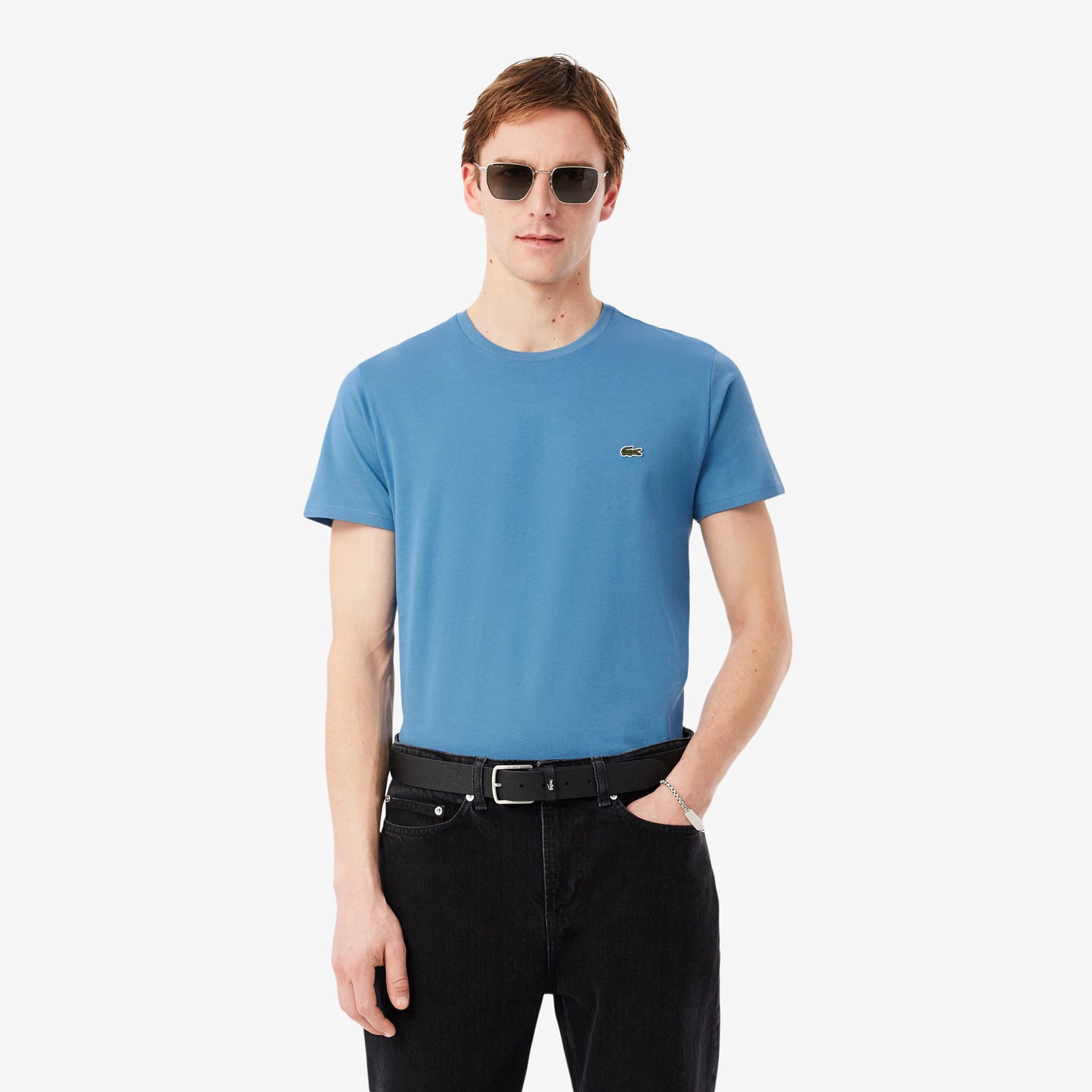 T-shirt LACOSTE girocollo monocromatico in cotone pima p/e 26