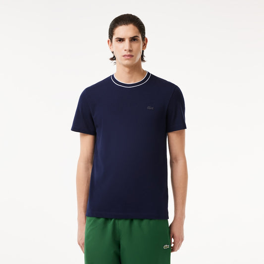 T-shirt LACOSTE in piquet elasticizzato con colletto a righe art. TH8174 (p/e 2024)