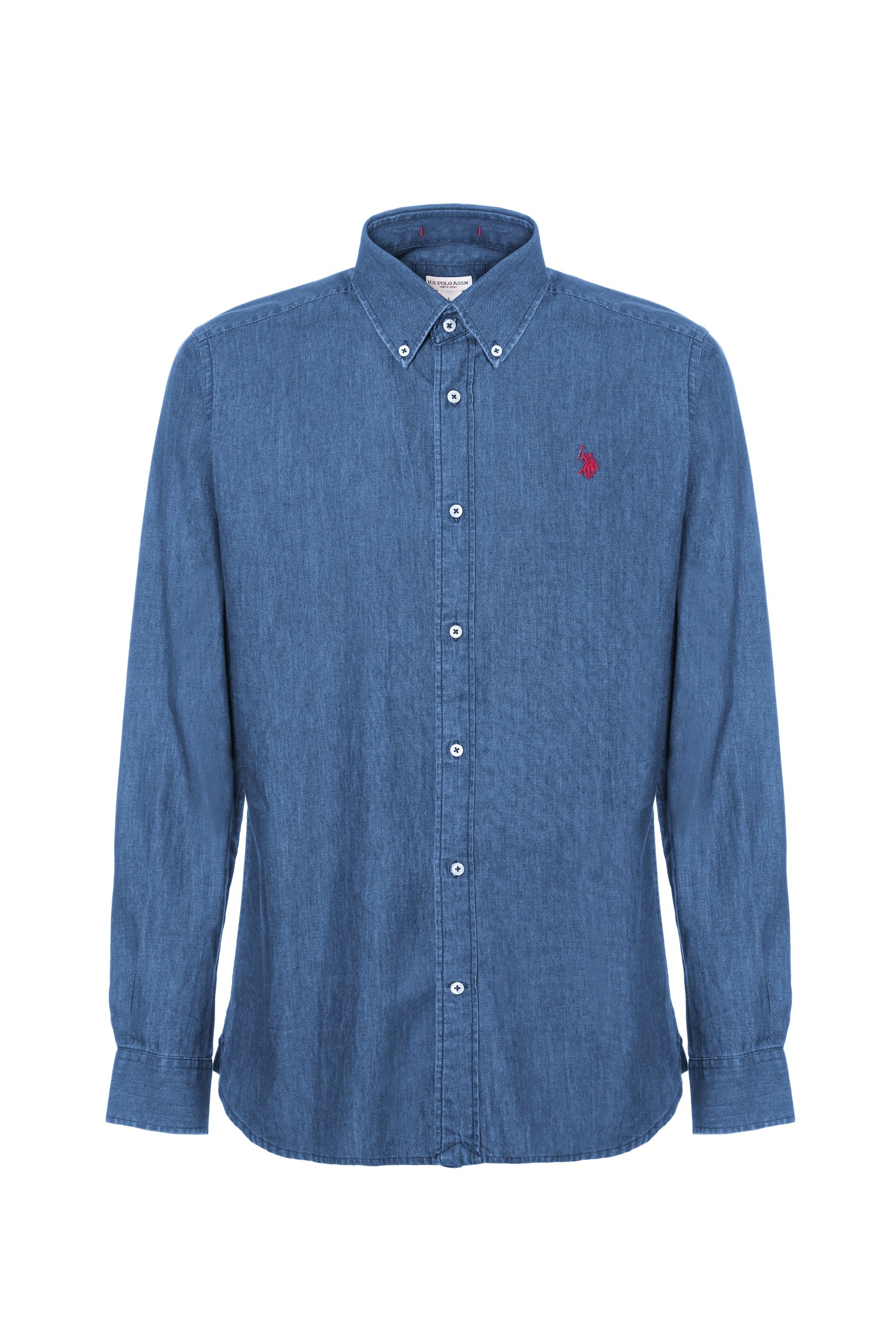 Camicia U.S. POLO in cotone blue denim twill