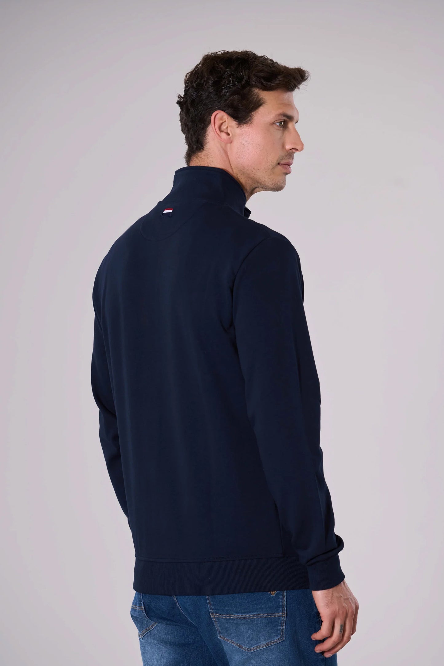 Felpa U.S. POLO  in cotone con chiusura zip