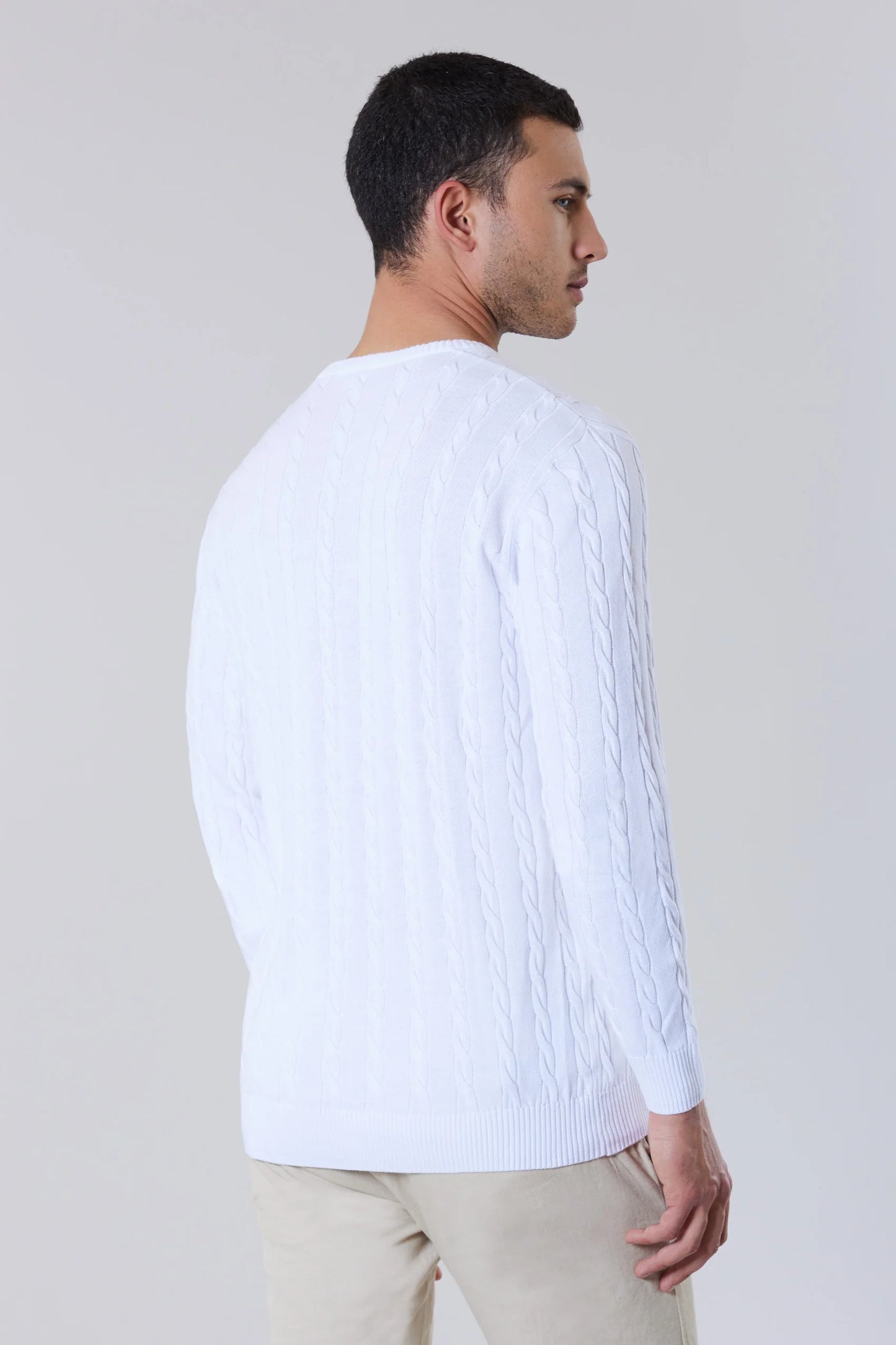 Maglia U.S. POLO girocollo in cotone a treccia