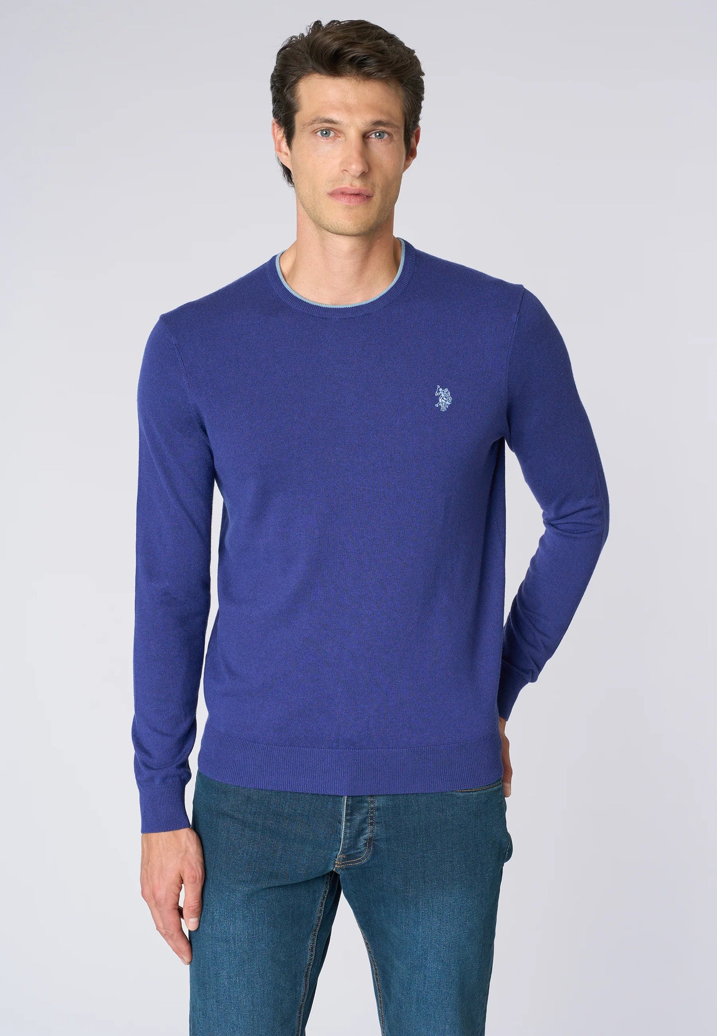 Maglia US POLO girocollo misto lana e viscosa