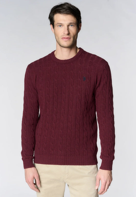 Maglia U.S. POLO A TRECCE in lana merinos  art. 73028