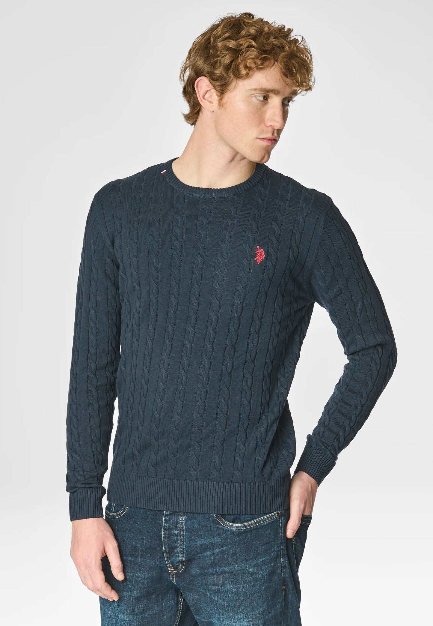 Maglia U.S. Polo lavorazione a treccia p/e 26
