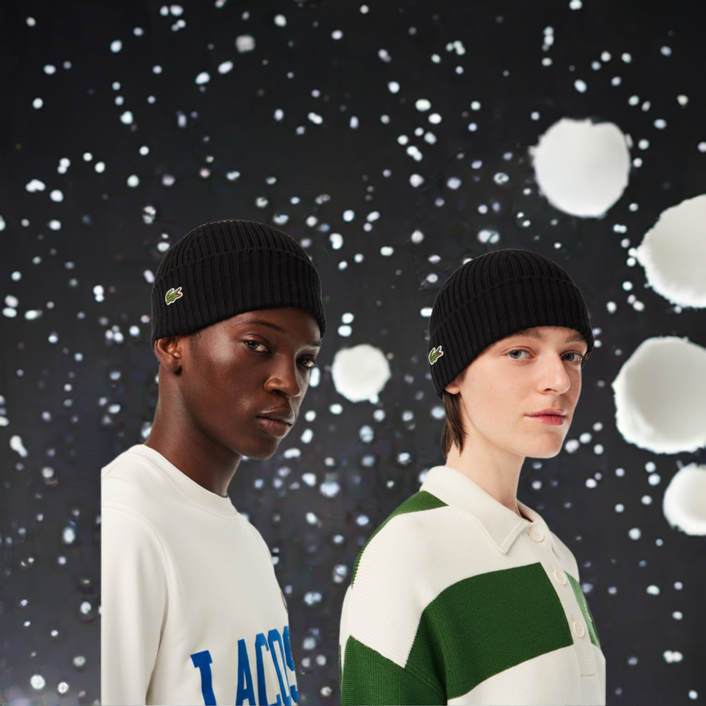 Berretto LACOSTE in maglia a costine